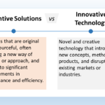 The image is titled “Inventive Solutions VS Innovative Technology”. The text describes inventive solutions as original and resourceful solutions, often involving a new way of thinking or approach, and leading to significant improvements in performance and efficiency. Inventive solutions are a broad term that can encompass many different types of solutions, from new products and technologies to new processes and methods. In contrast, innovative technology is specifically focused on the creation of new technologies. Innovative technologies are often disruptive, meaning that they can significantly change the way that things are done. They can also be very successful, as they can create new markets and opportunities. Here are some of the key differences between inventive solutions and innovative technology: Inventive solutions can be anything from a new way of doing something to a new product or service. Innovative technology is specifically focused on the creation of new technologies. Inventive solutions can be incremental or disruptive. Innovative technologies are often disruptive. Inventive solutions can be successful in any industry. Innovative technologies are most successful in industries that are ripe for change. In conclusion, inventive solutions and innovative technology are both important for businesses. Inventive solutions can help businesses to improve their efficiency and performance, while innovative technologies can help businesses to create new markets and opportunities.