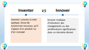 L'image présente une comparaison entre l'invention et l'innovation.