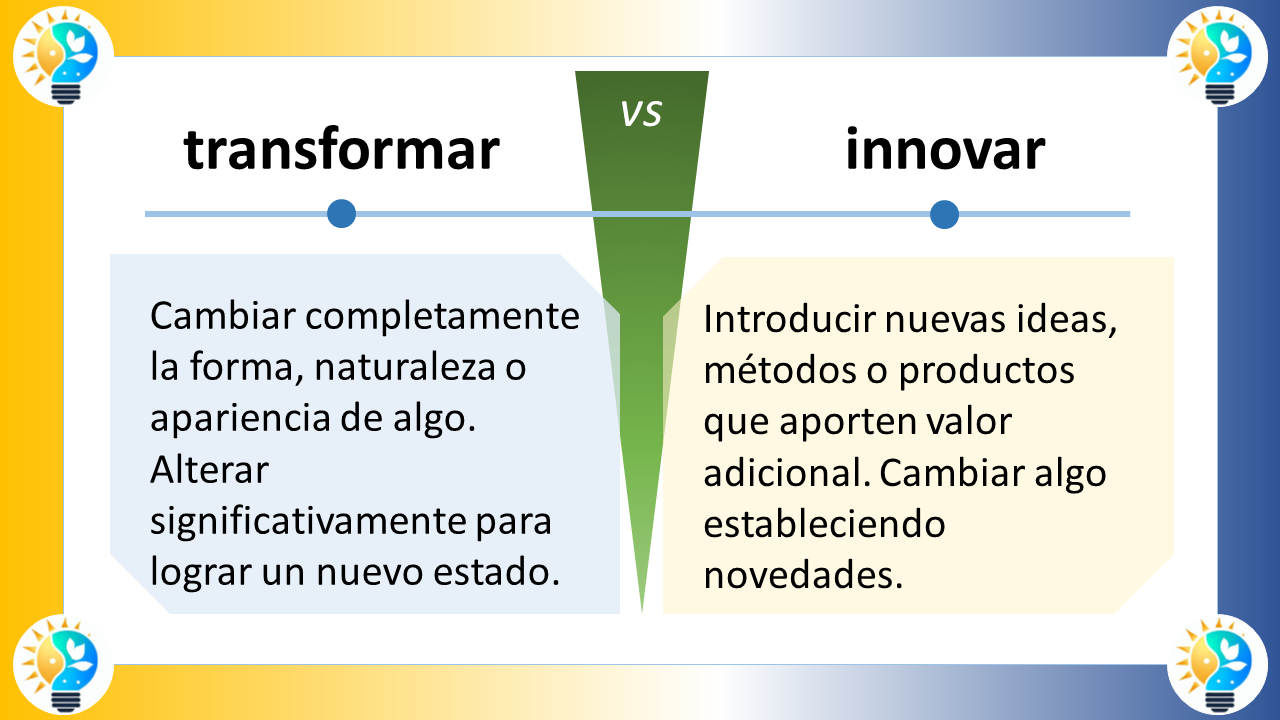 ¿Cuáles son las diferencias entre innovar y Transformar? - Innovations 4 EU